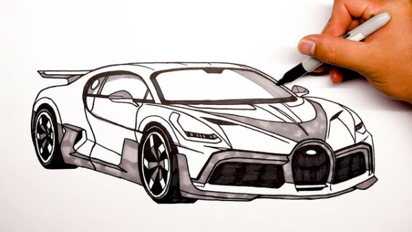 Bugatti Divo Drawing Easy